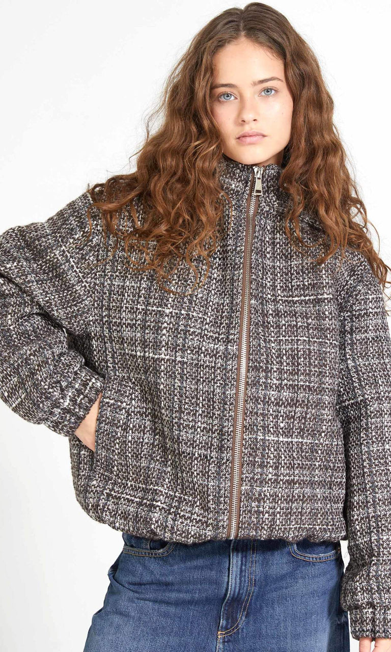 MILA BOMBER JACKET - CHECKED