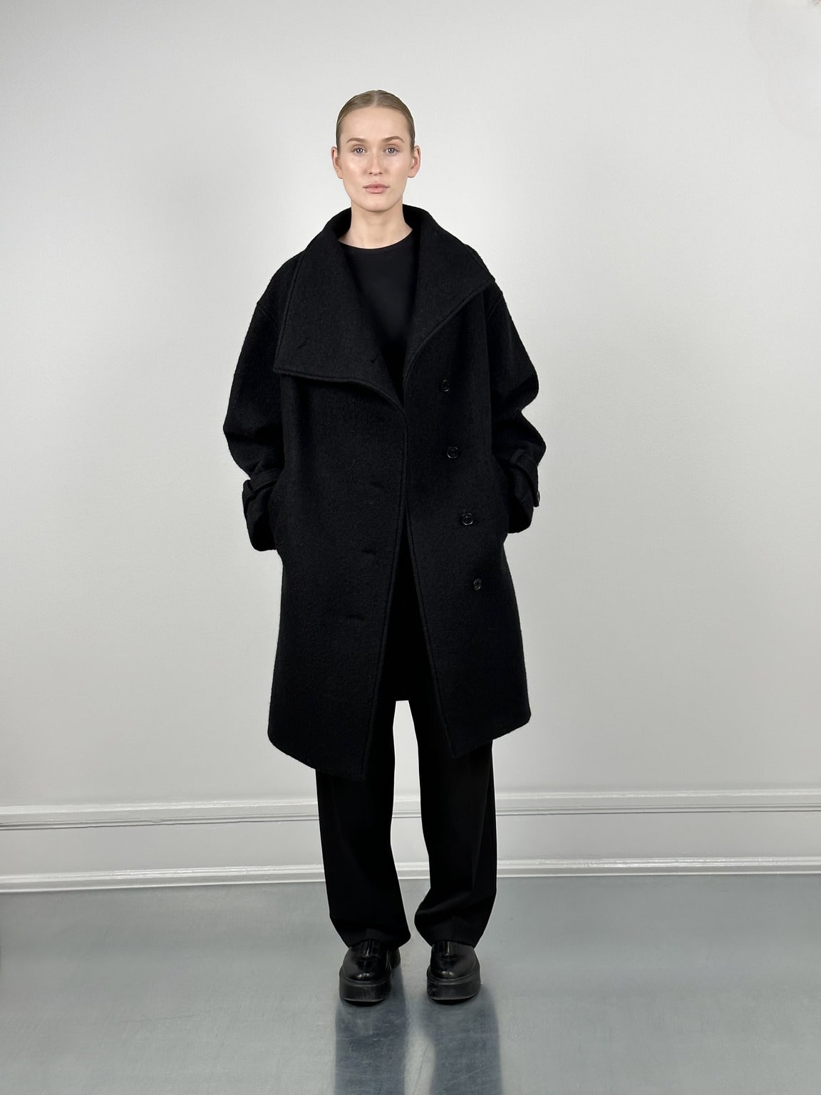 NOLA WOOL COAT - BLACK