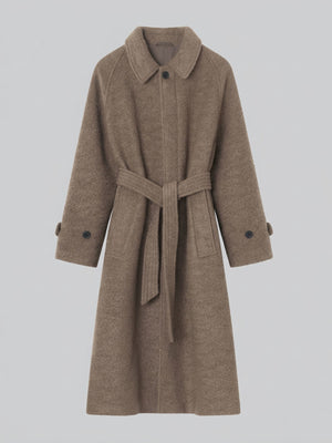 GIA BOUCLE COAT - GREY/BROWN