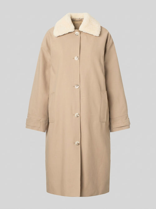 RITA PADDED CANVAS COAT - BEIGE