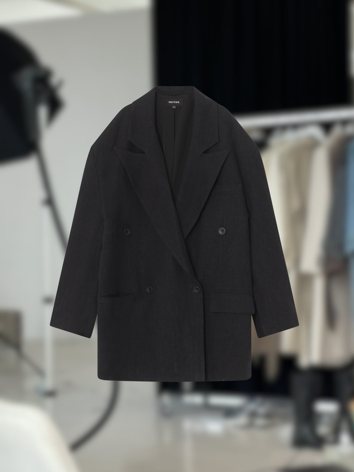 KYLIE CANVAS BLAZER - BLACK