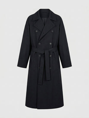 KIRA LINEN COAT - BLACK