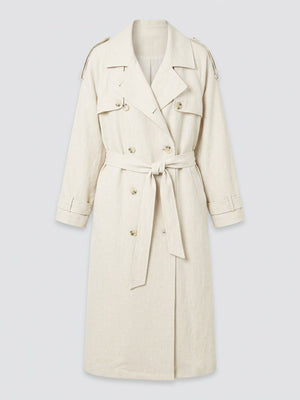 KIRA LINEN COAT - CREME