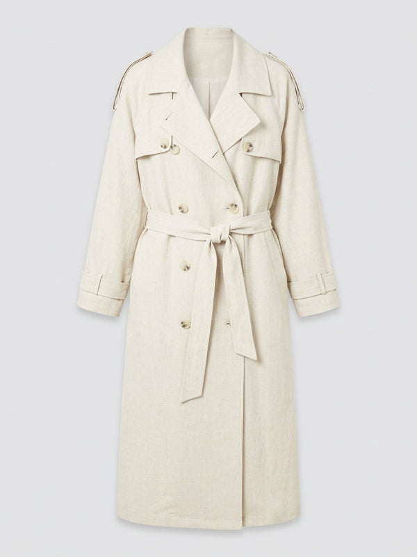KIRA LINEN COAT - CREME