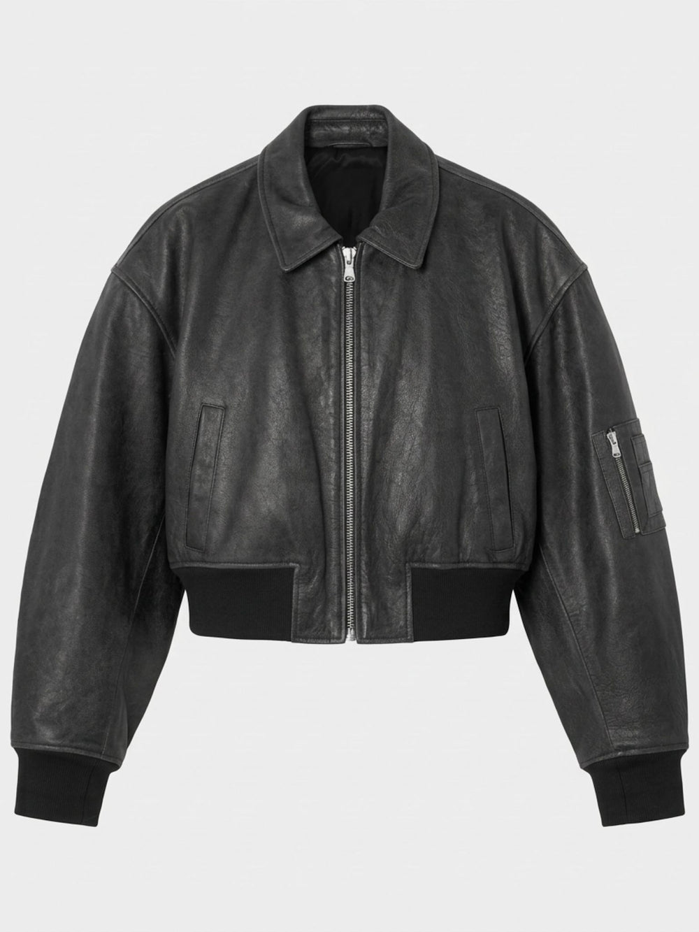 BONNIE CROPPED BOMBER - BLACK