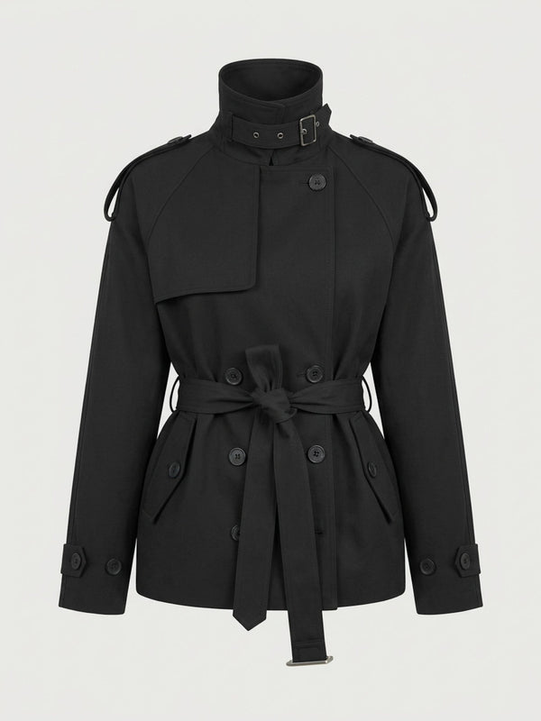 HEATHER TRENCH JACKET - BLACK