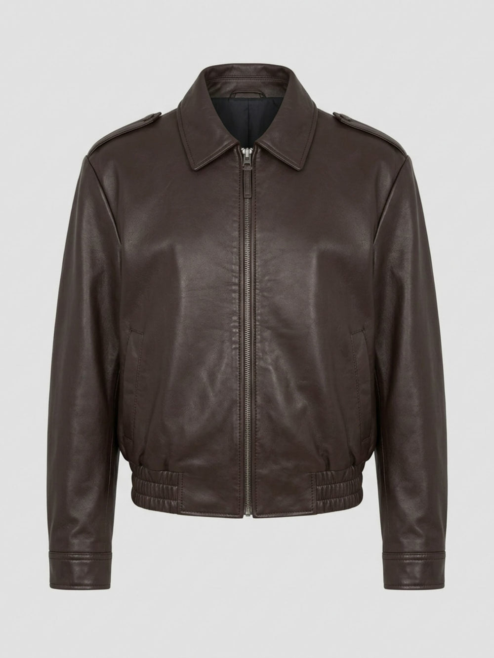 CLEO LEATHER JACKET - BROWN