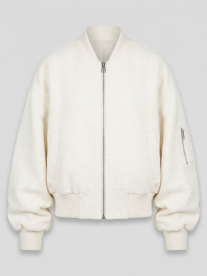 KIAN TWEED BOMBER - CREME