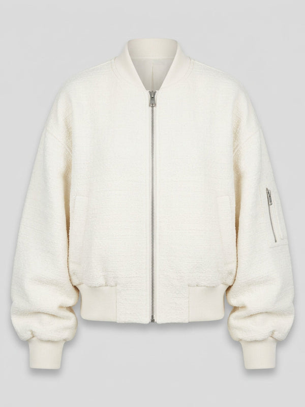 KIAN TWEED BOMBER - CREME