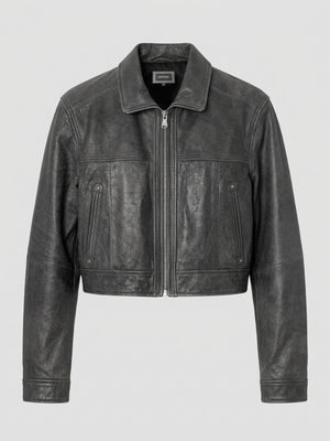 LYLE LEATHER JACKET - BLACK