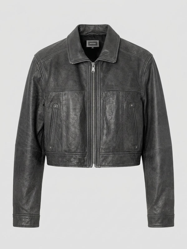 LYLE LEATHER JACKET - BLACK