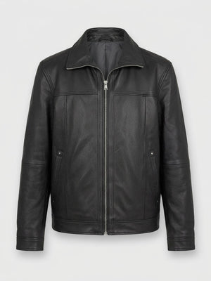KARO LEATHER JACKET - BLACK