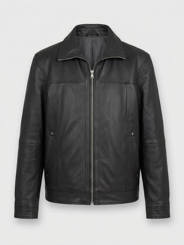 KARO LEATHER JACKET - BLACK