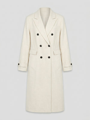 HARVEY LINEN COAT - CREME