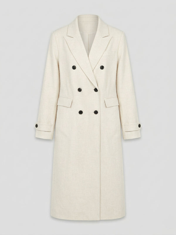HARVEY LINEN COAT - CREME