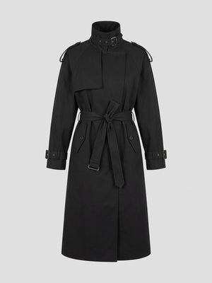 HEATHER TRENCH COAT - BLACK