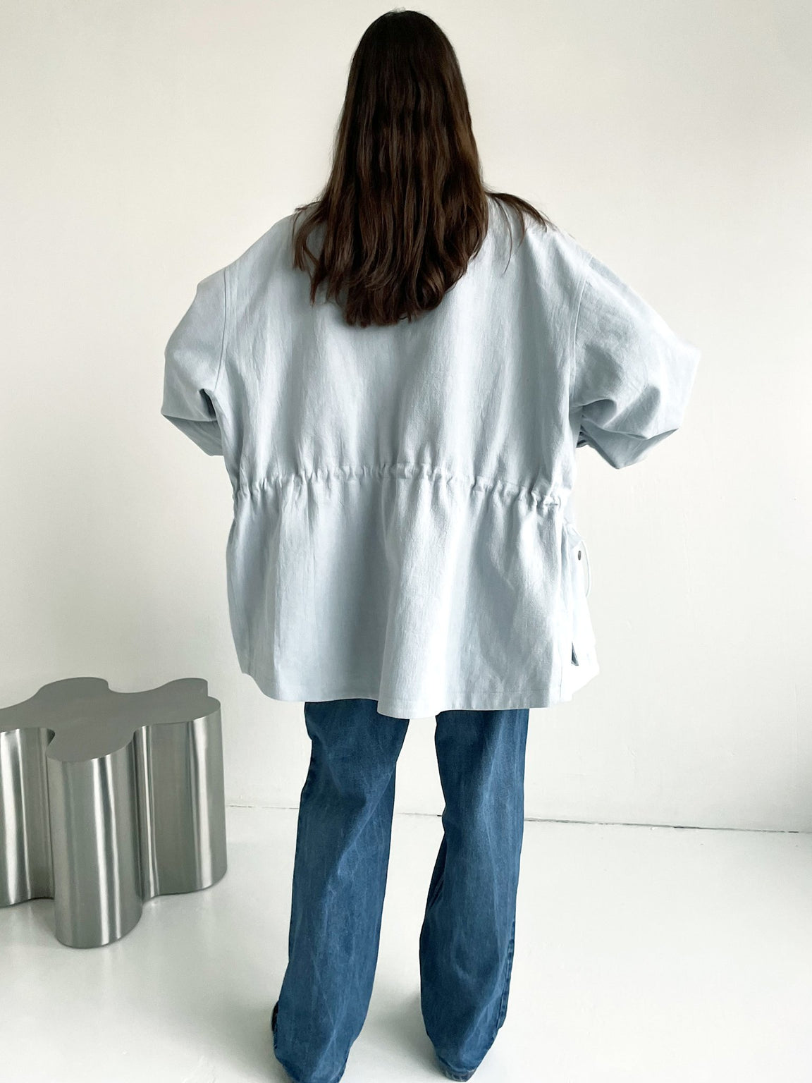 TRACY LINEN JACKET - LIGHT BLUE