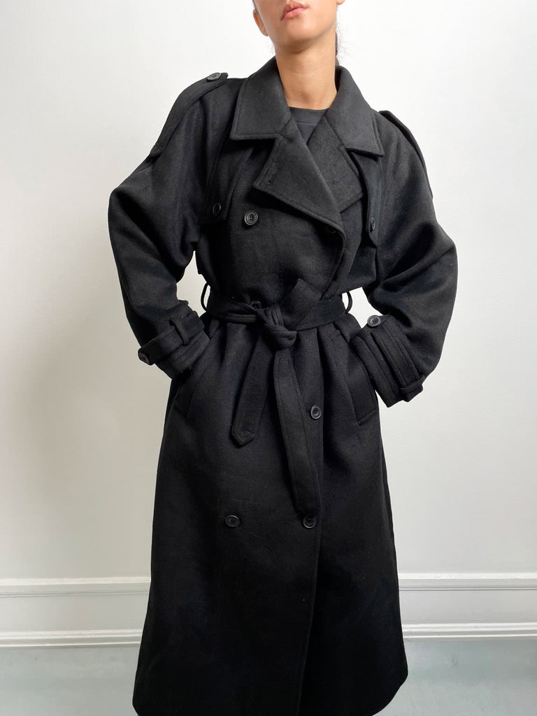 BEA WOOL COAT - BLACK