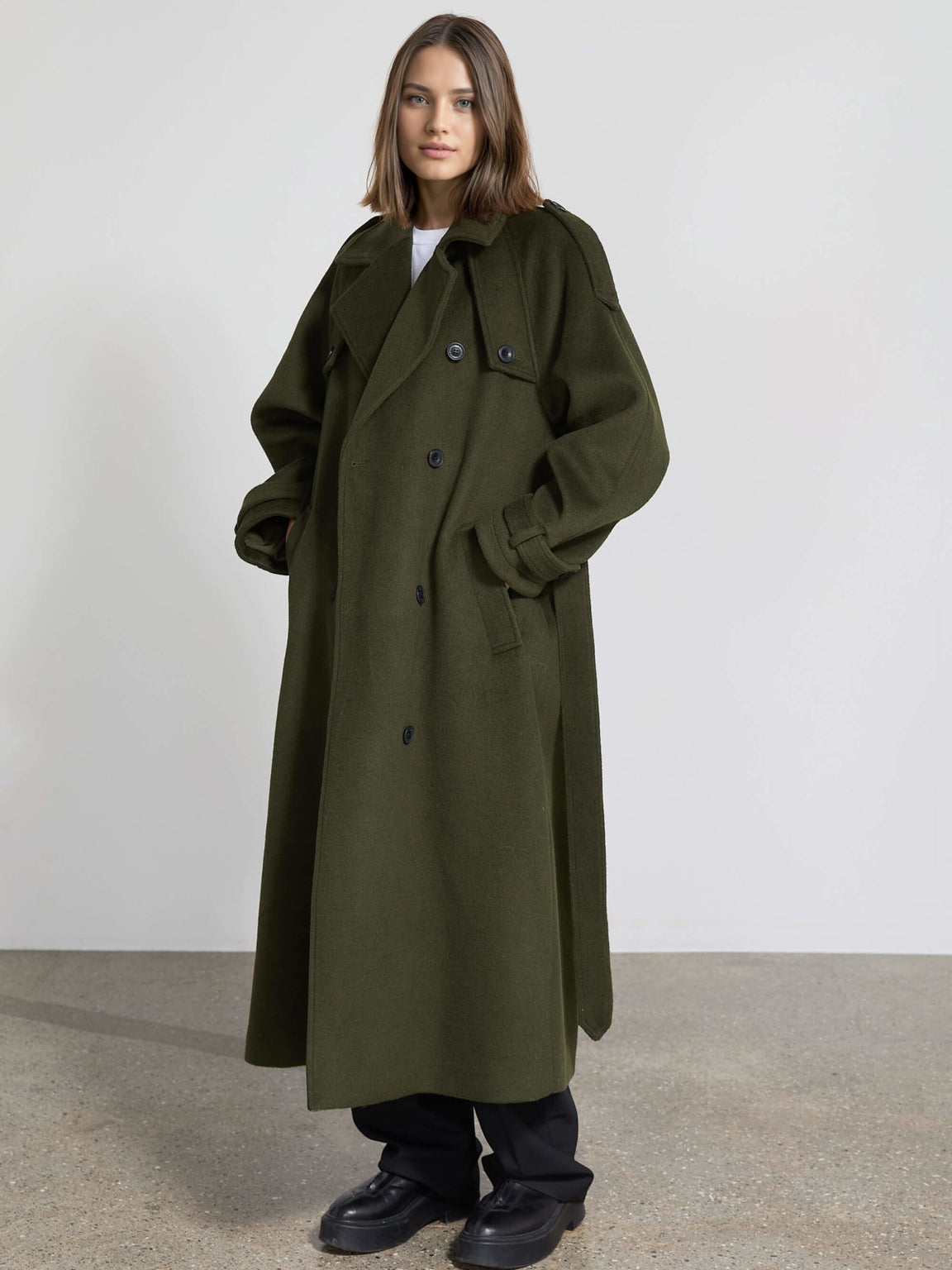 BEA WOOL COAT - GREEN