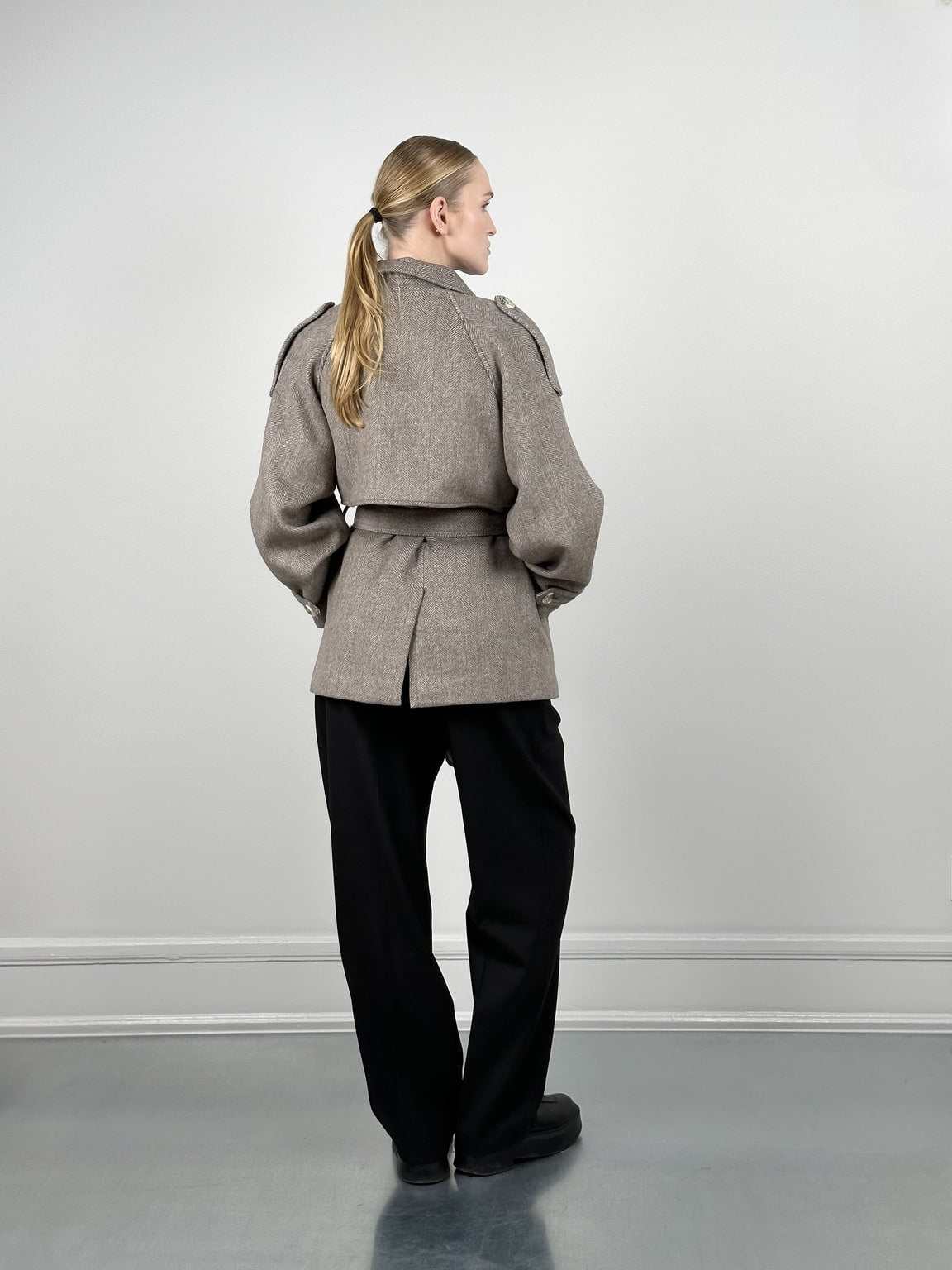 BEA WOOL JACKET - BEIGE/BROWN