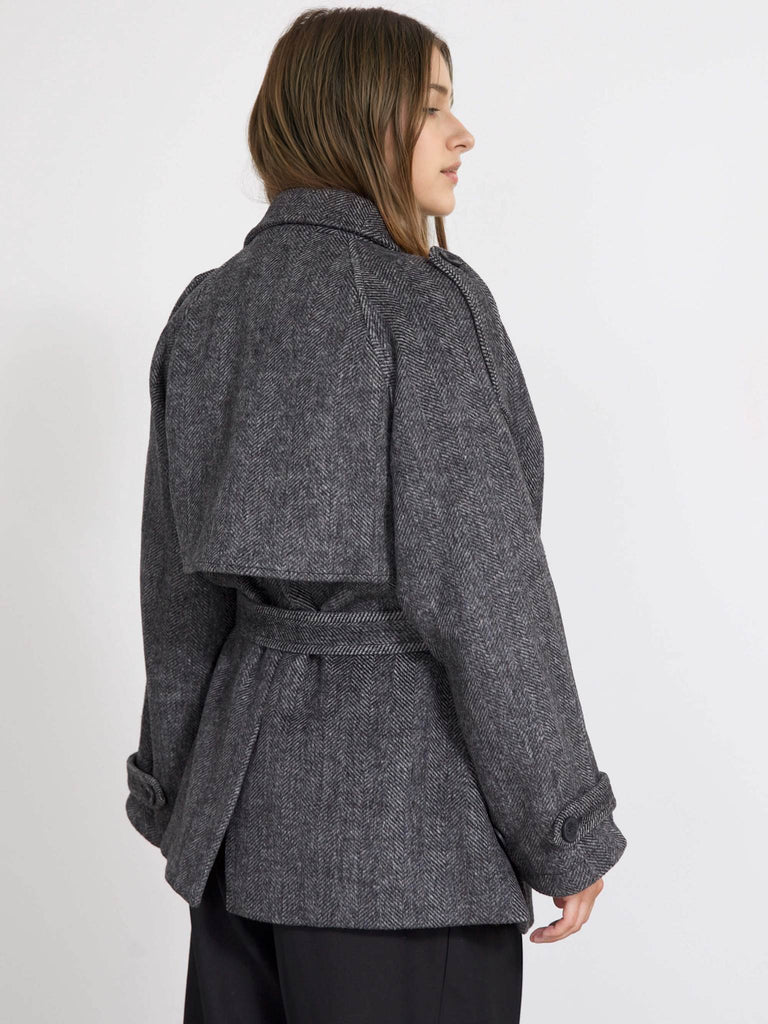 BEA WOOL JACKET - BLACK/GREY