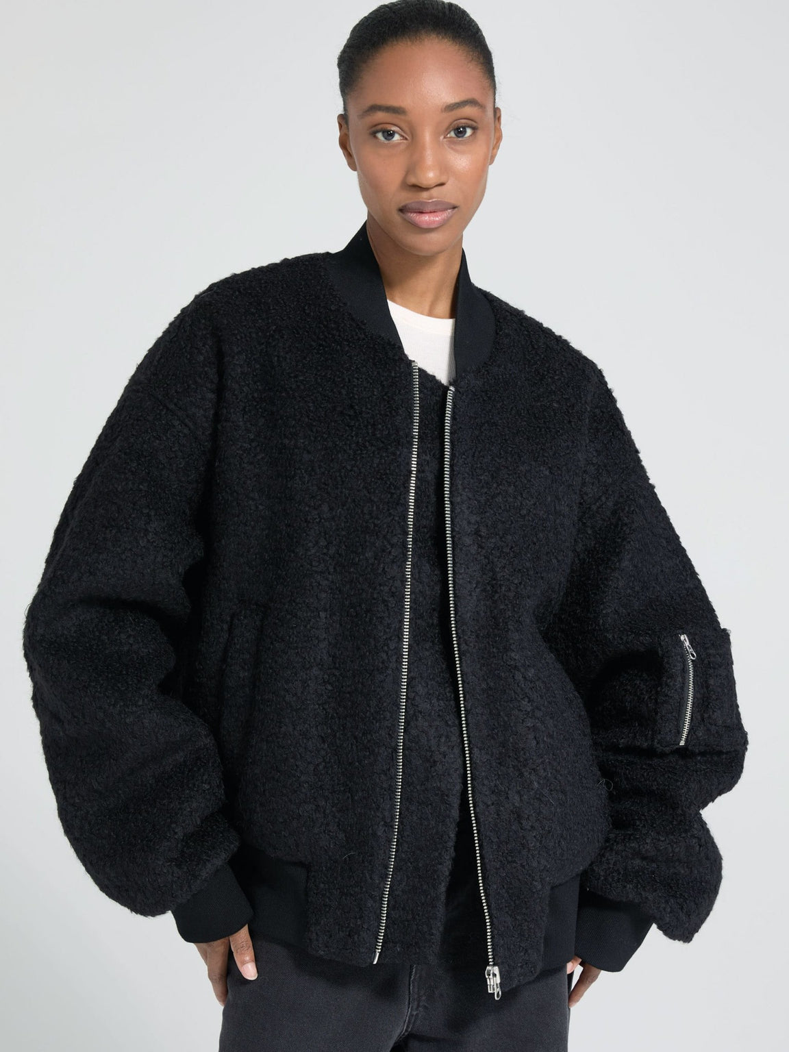 BIANCA WOOL BOUCLE - BLACK