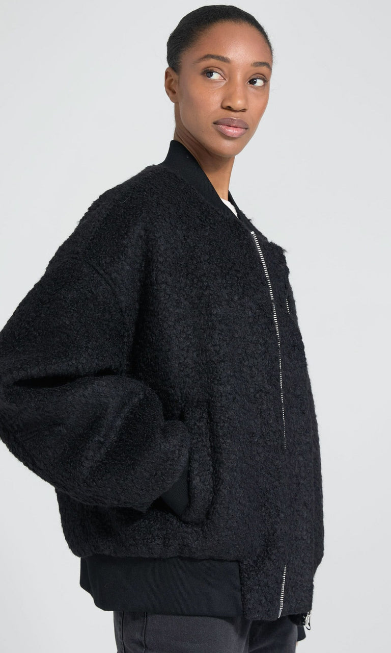 BIANCA WOOL BOUCLE - BLACK