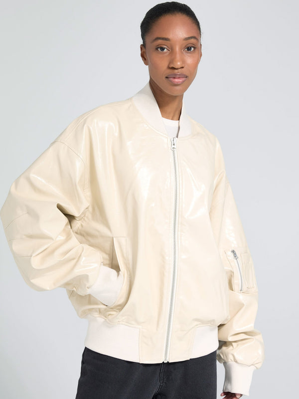 BIANCA VEGAN BOMBER - CRÈME