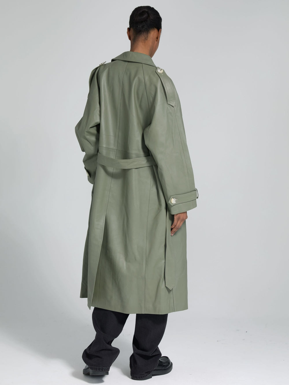 BOBBY LEATHER COAT- GREEN