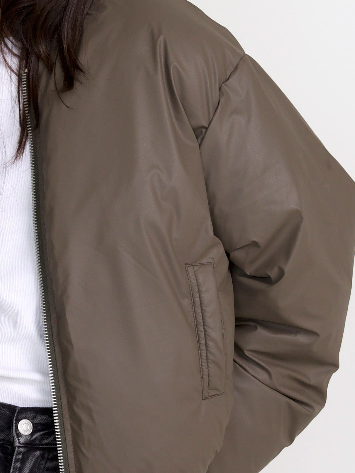 SOL BOMBER JACKET - GREY BROWN