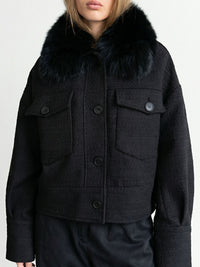 CHARLIE TWEED JACKET - BLACK