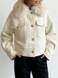 CHARLIE TWEED JACKET - CREME