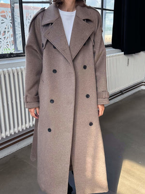 BEA WOOL COAT - DARK BEIGE
