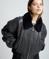 BONNIE CROPPED BOMBER - SHEARLING