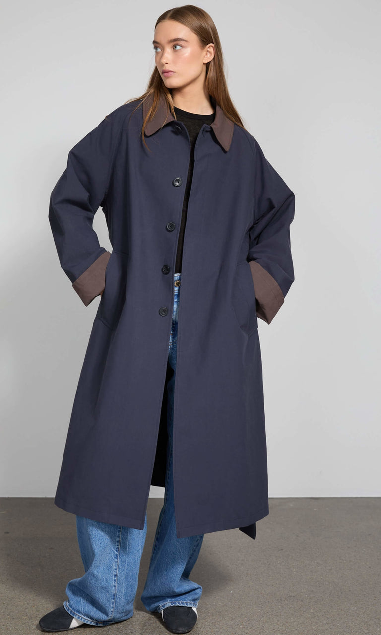 JOEL CANVAS COAT - NAVY