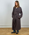 KIRA LINEN COAT - GREY/BROWN