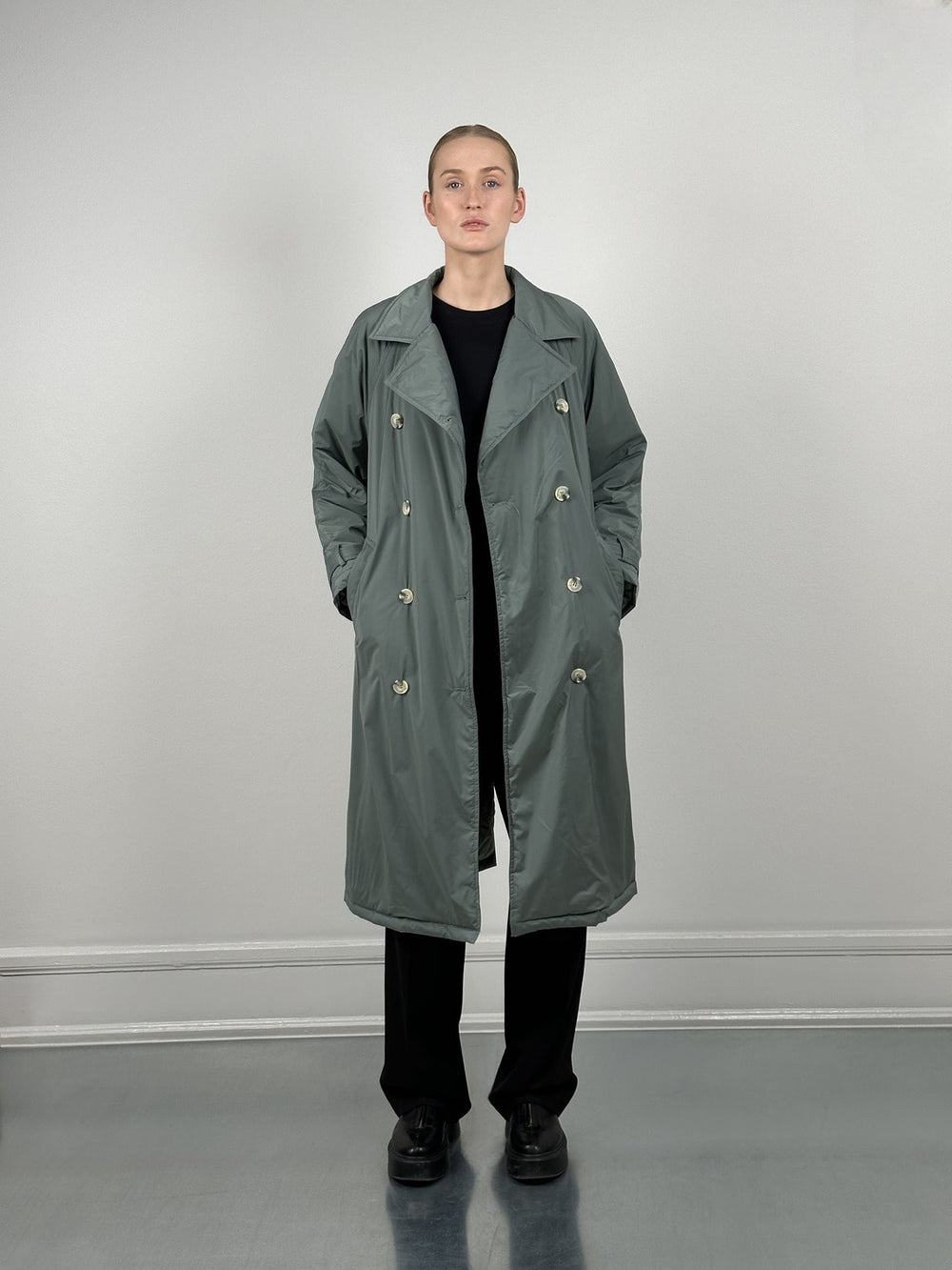 BOBBY CANVAS TRENCH COAT - GREEN