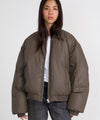 SOL BOMBER JACKET - GREY BROWN