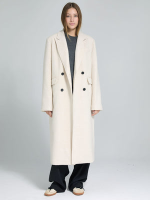 MILEY BOUCLE COAT - CRÈME