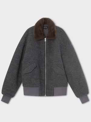 AVERY BOMBER JACKET - GREY/BROWN