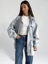 TRACY LINEN JACKET - LIGHT BLUE