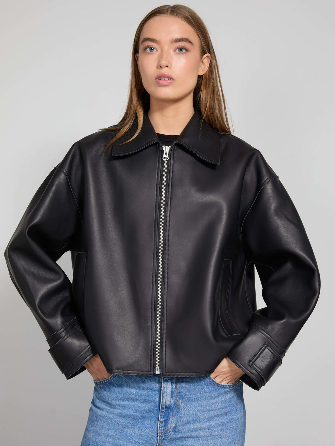 JOSEPH LEATHER JACKET - BLACK