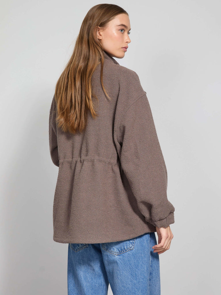 KAIA BOUCLE JACKET - GREY/BROWN