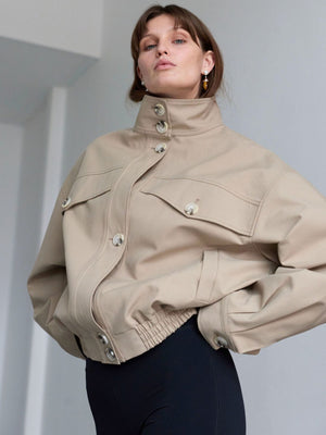 NORI BOMBER JACKET - BEIGE