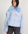 CHARLIE JACKET MOHAIR FAUX FUR - LIGHT BLUE